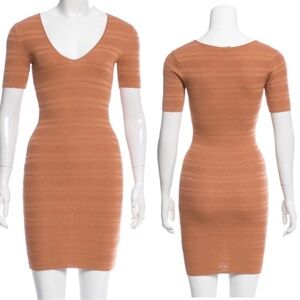 NWT! Torn x Ronny Kobo Cathy Pointelle Knit Dress Medium Caramel Color